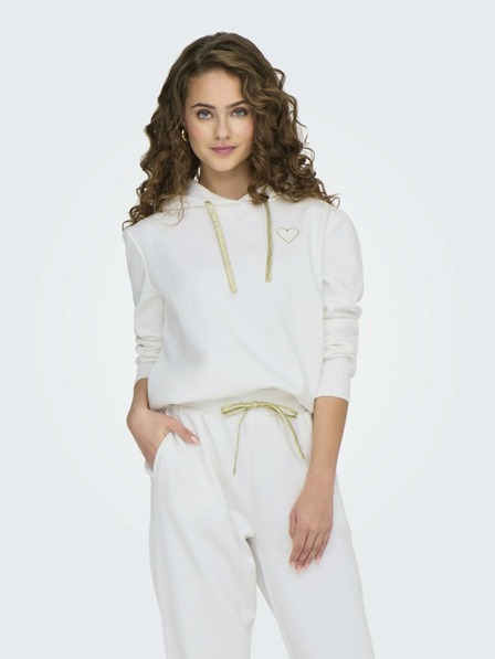 ONLY Weißer Damen-Kapuzenpullover ONLY