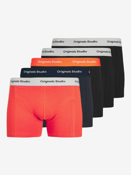 Jack & Jones Fünfer-Set Jack & Jones Boxershorts für Herren in Orange, Blau und Schwarz