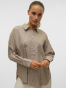 AWARE by VERO MODA Braunes gestreiftes Damen-Shirt AWARE by VERO MODA