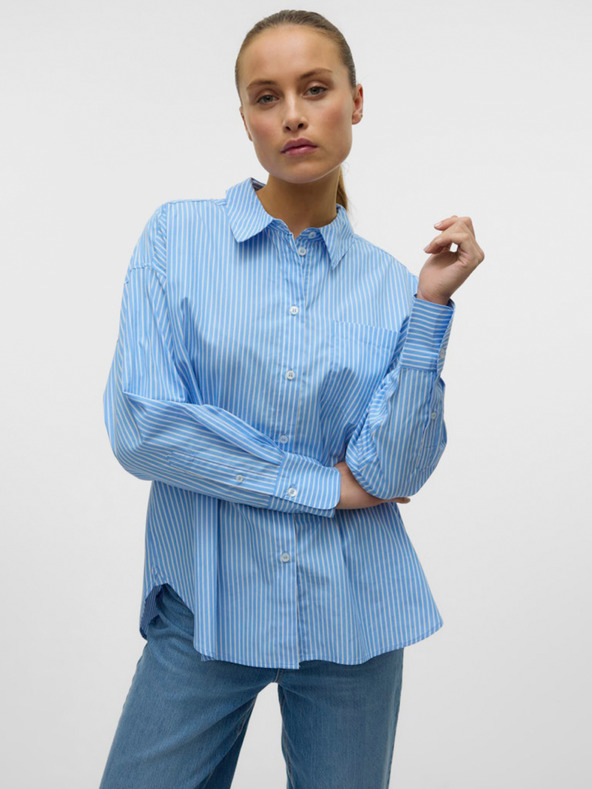 AWARE by VERO MODA Blaues gestreiftes Damen-Shirt AWARE von VERO MODA