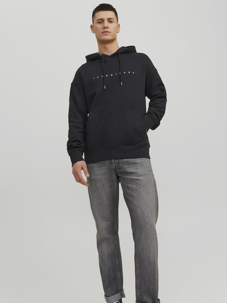Jack & Jones Schwarzer Jack & Jones Star-Kapuzenpullover für Herren