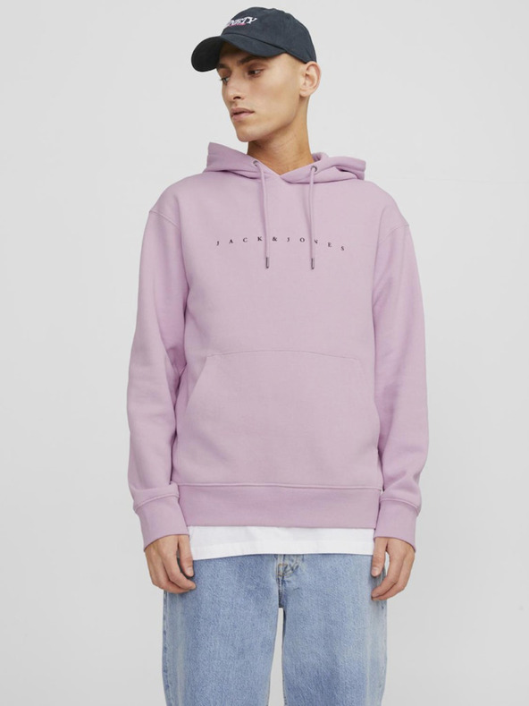 Jack & Jones Hellrosa Jack & Jones Star-Kapuzenpullover für Herren