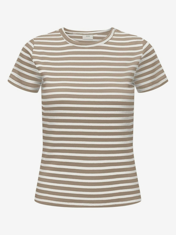 Jacqueline de Yong Weiß und braun gestreiftes JDY Damen-T-Shirt