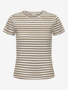 Jacqueline de Yong Weiß und braun gestreiftes JDY Damen-T-Shirt
