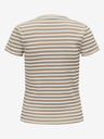 Jacqueline de Yong Weiß und braun gestreiftes JDY Damen-T-Shirt