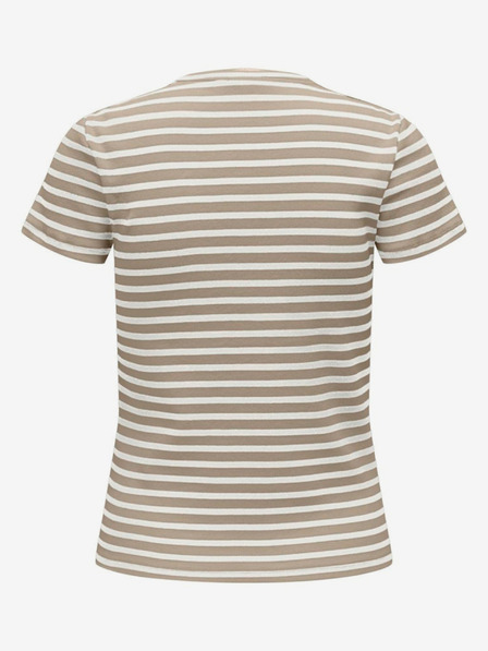 Jacqueline de Yong Weiß und braun gestreiftes JDY Damen-T-Shirt