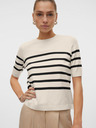Vero Moda Schwarz-beige gestreifter Damenpullover Vero Moda Saba