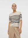 Vero Moda Schwarz-beige gestreifter Damenpullover Vero Moda Saba
