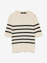 Vero Moda Schwarz-beige gestreifter Damenpullover Vero Moda Saba