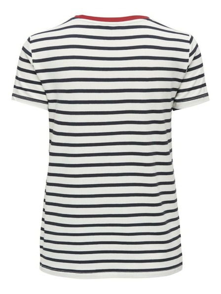ONLY Blau-weiß gestreiftes Damen-T-Shirt ONLY