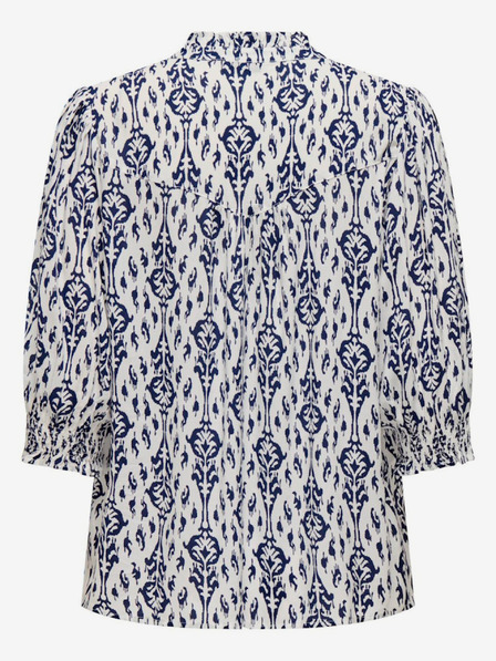ONLY Weiß und blau gemusterte Damenbluse ONLY Raya