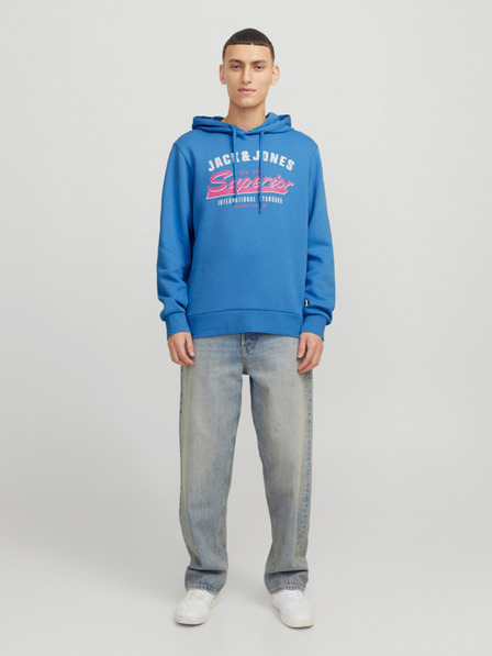Jack & Jones Blauer Jack & Jones Logo-Kapuzenpullover für Herren