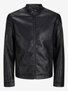 Jack & Jones Schwarze Jack & Jones Dylan Lederjacke für Herren