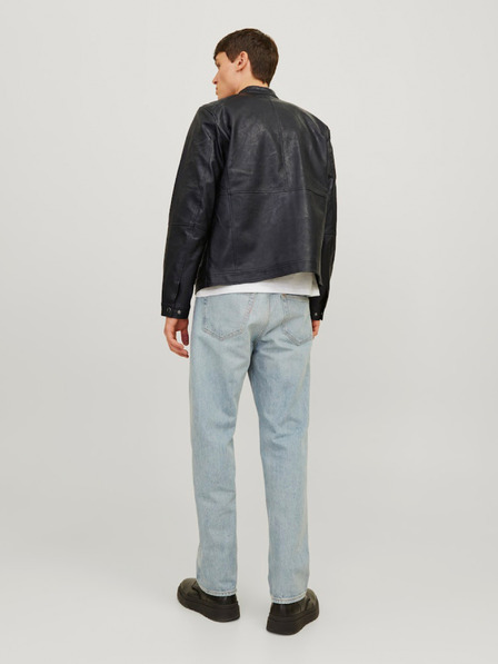 Jack & Jones Schwarze Jack & Jones Dylan Lederjacke für Herren