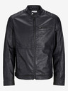 Jack & Jones Schwarze Jack & Jones Dylan Lederjacke für Herren