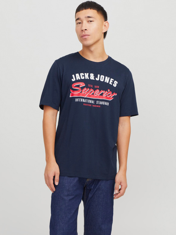 Jack & Jones Dunkelblaues Jack & Jones Logo-Hemd für Herren