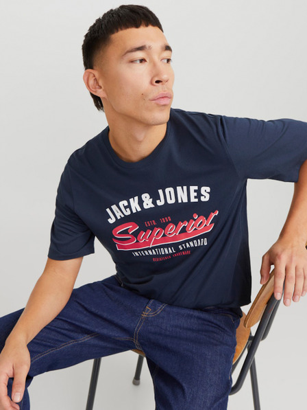 Jack & Jones Dunkelblaues Jack & Jones Logo-Hemd für Herren