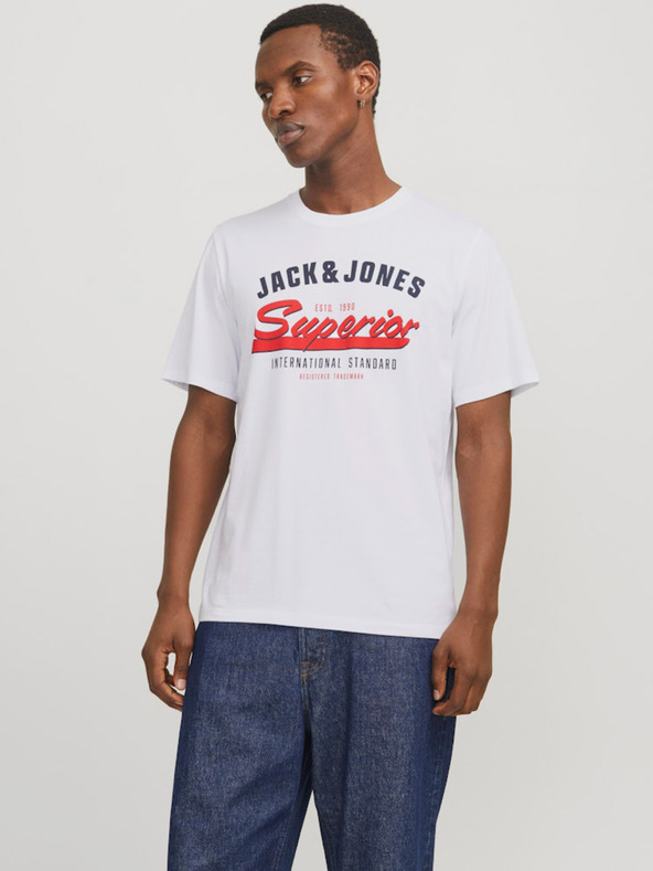 Jack & Jones Weißes Jack & Jones-Logo-Hemd für Herren