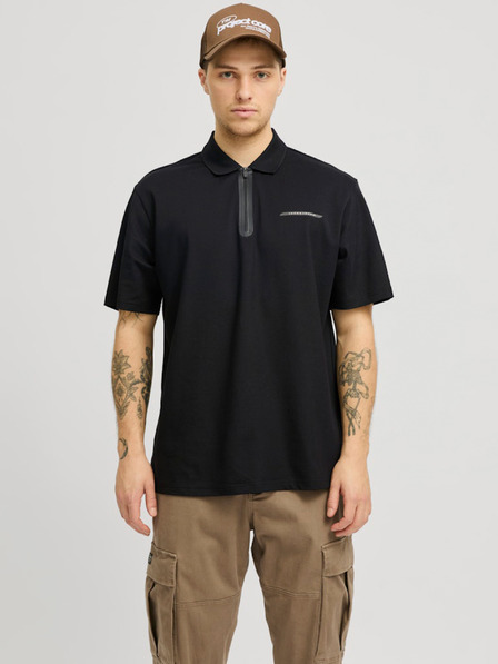 Jack & Jones Schwarzes Herren-Poloshirt Jack & Jones Fusion