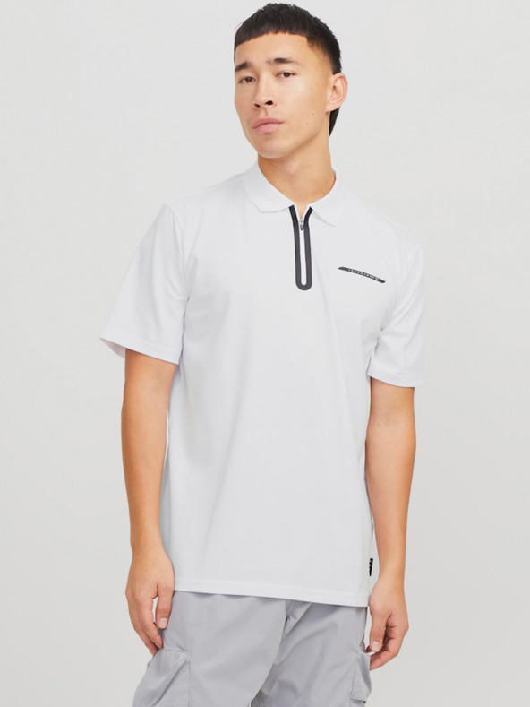 Jack & Jones Weißes Herren-Polohemd Jack & Jones Fusion