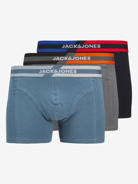 Jack & Jones Dreier-Set Jack & Jones Herren-Boxershorts in Blau, Grau und Schwarz