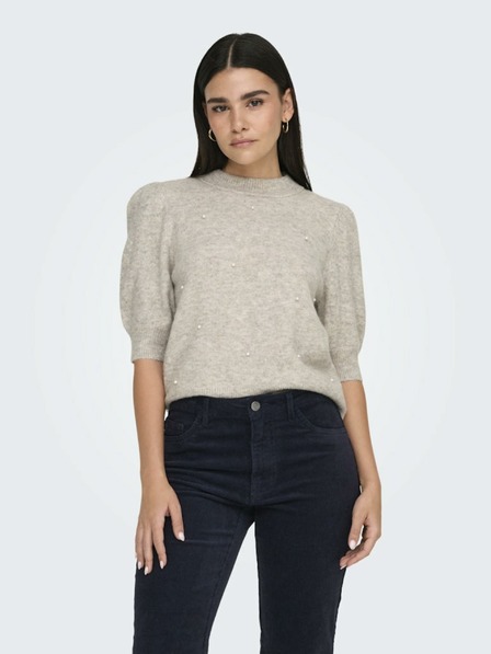 Jacqueline de Yong Beige Damen Kurzarmpullover JDY Rue