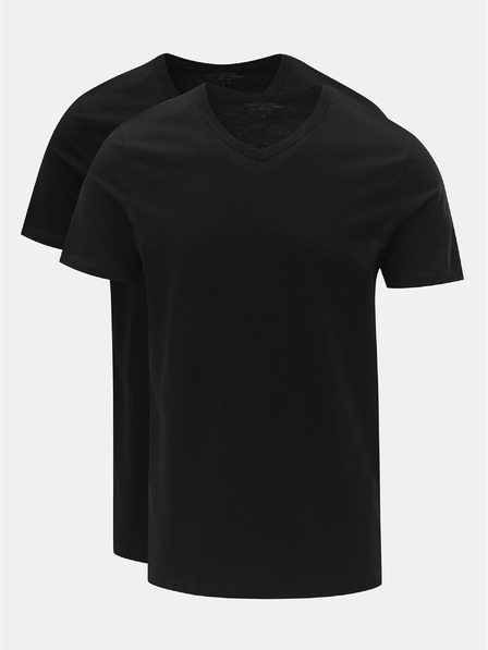 Jack & Jones Set aus zwei schwarzen Basic-T-Shirts mit V-Ausschnitt Jack & Jones