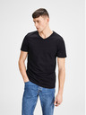 Jack & Jones Set aus zwei schwarzen Basic-T-Shirts mit V-Ausschnitt Jack & Jones