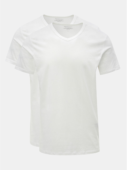 Jack & Jones Set aus zwei weißen Basic-T-Shirts mit V-Ausschnitt Jack & Jones