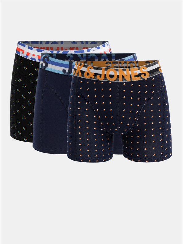 Jack & Jones Dreierpack Boxershorts in Schwarz und Marineblau mit Jack & Jones-Aufdruck