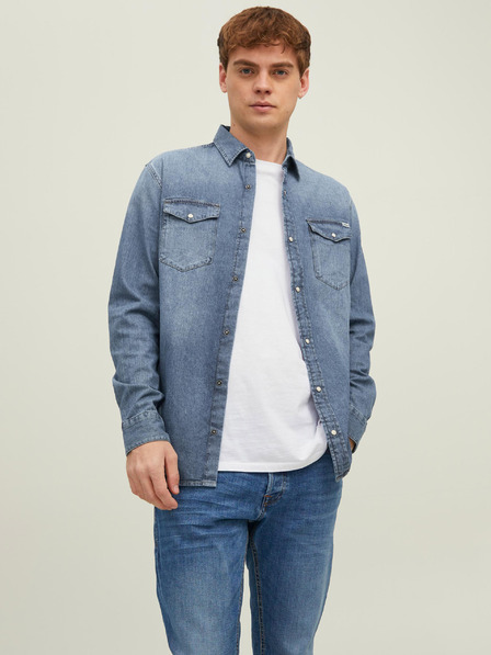 Jack & Jones Blaues Denim-Hemd mit schmaler Passform für Herren Jack & Jones Heridan