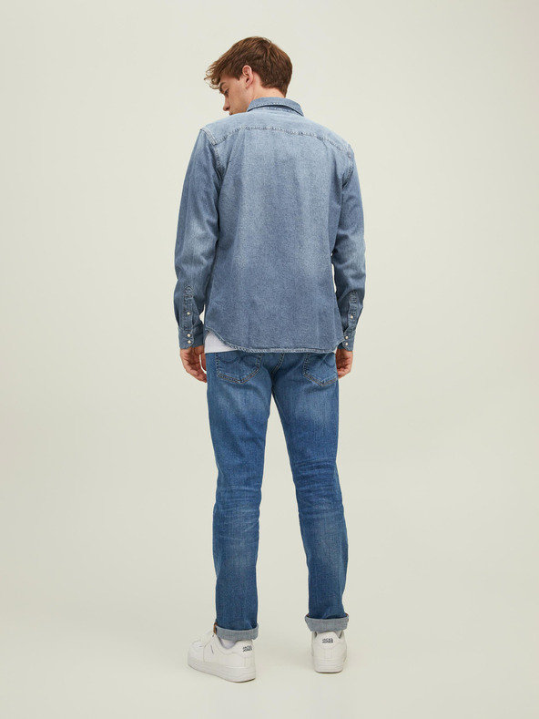 Jack & Jones Blaues Denim-Hemd mit schmaler Passform für Herren Jack & Jones Heridan