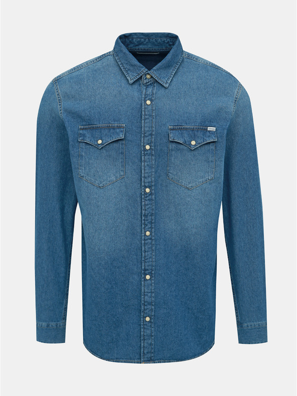 Jack & Jones Blaues Denim-Hemd mit schmaler Passform für Herren Jack & Jones Heridan