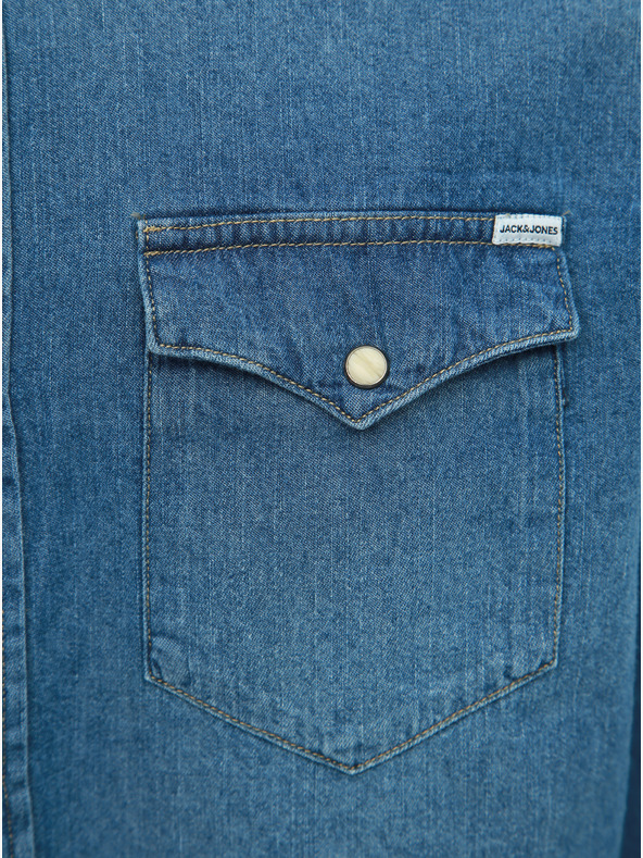 Jack & Jones Blaues Denim-Hemd mit schmaler Passform für Herren Jack & Jones Heridan
