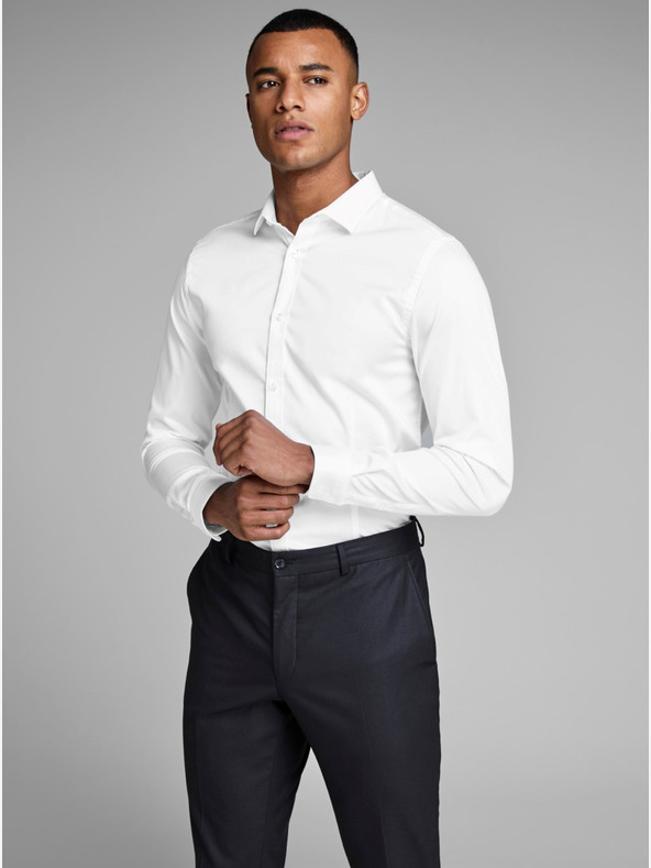 Jack & Jones Weißes schmal geschnittenes Hemd Jack & Jones Parma