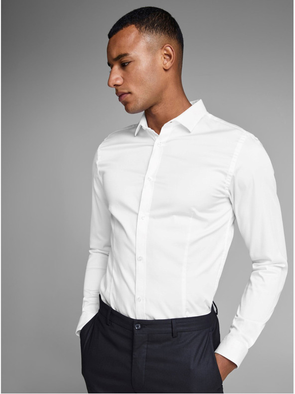 Jack & Jones Weißes schmal geschnittenes Hemd Jack & Jones Parma