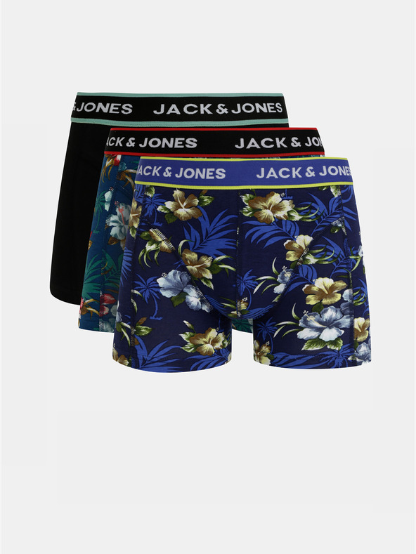 Jack & Jones Dreierpack Jack & Jones Flower Boxershorts in Blau und Schwarz