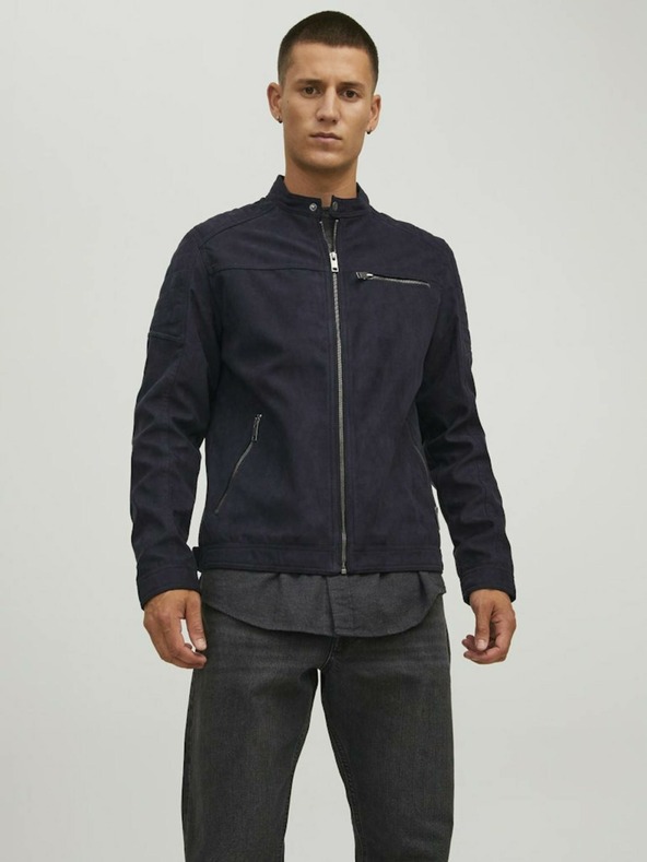 Jack & Jones Schwarze Jack & Jones Rocky Wildlederjacke
