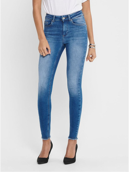 ONLY Blaue verkürzte Röhrenjeans ONLY Blush