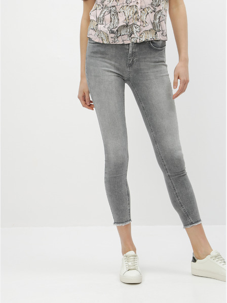 ONLY Graue verkürzte Röhrenjeans ONLY Blush
