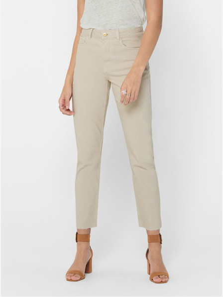 ONLY Beigefarbene Straight Fit Jeans für Damen ONLY Emily