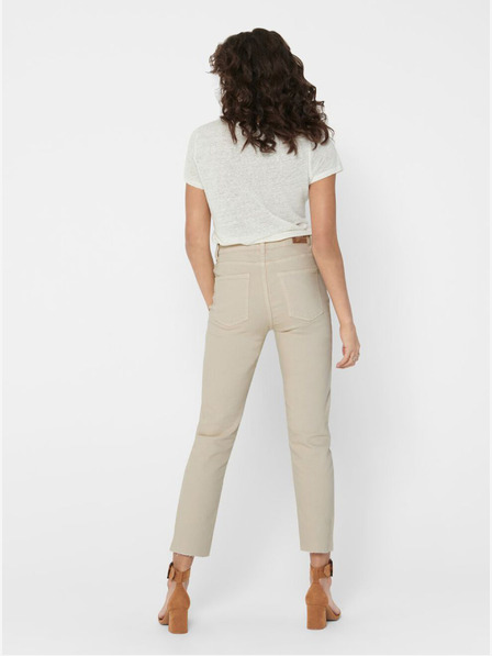 ONLY Beigefarbene Straight Fit Jeans für Damen ONLY Emily