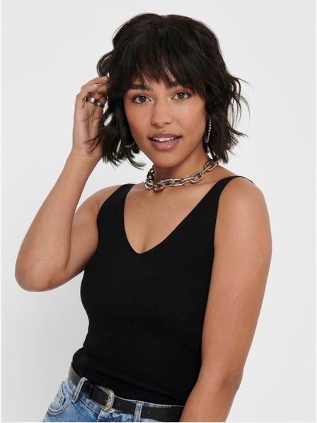 Jacqueline de Yong Schwarzes geripptes Tank-Top JDY Nanna