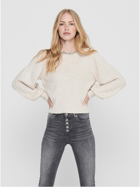 ONLY Cremefarbener ONLY Elsa-Pullover