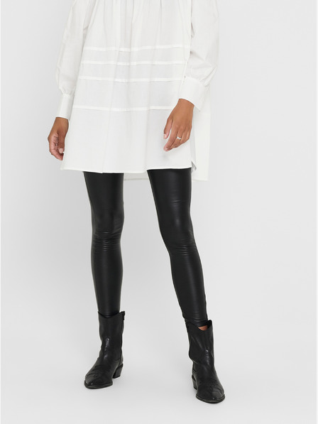 Jacqueline de Yong Schwarze Lederleggings JDY