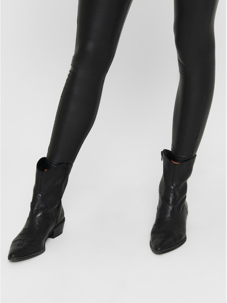 Jacqueline de Yong Schwarze Lederleggings JDY