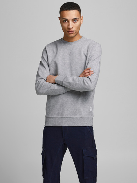 Jack & Jones Hellgrauer Basic-Kapuzenpullover für Herren Jack & Jones