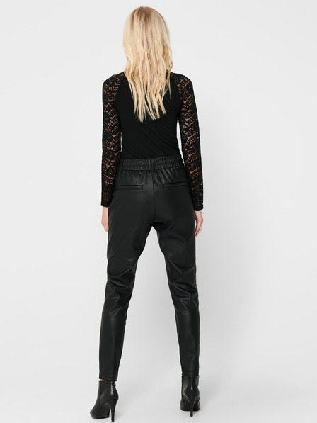 ONLY Schwarze Kunstlederhose für Damen ONLY Pop Trash