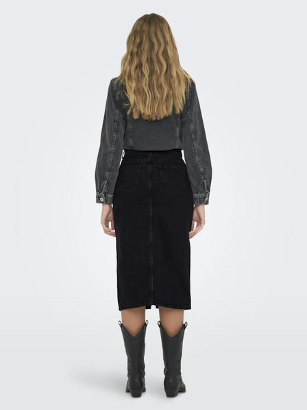 ONLY Schwarzer Damen Denim Midirock ONLY Bianca