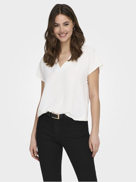 Jacqueline de Yong Cremefarbene JDY Damen-Löwenbluse